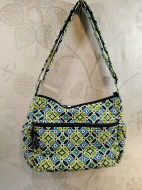 Vera Bradley Quilted Crossbody Bag in Blue & Green Pattern